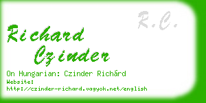 richard czinder business card
